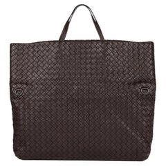 Bottega Veneta Brown Woven Calfskin Leather Intrecciato Tote