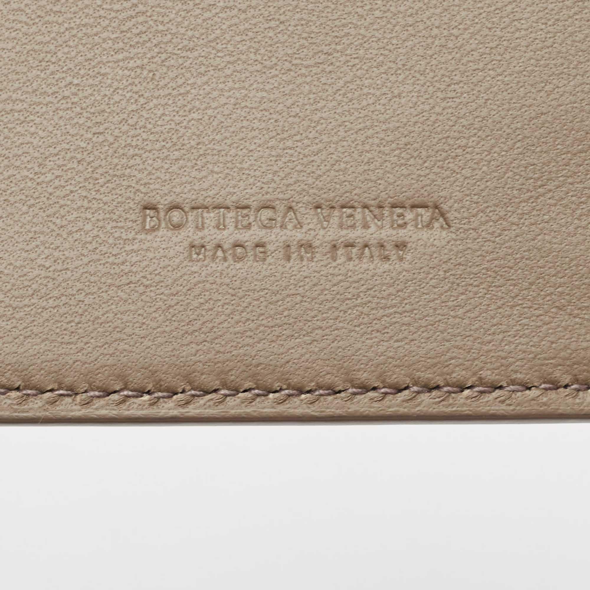 Bottega Veneta Brown/Yellow Intrecciato Leather Bifold Card Case 8