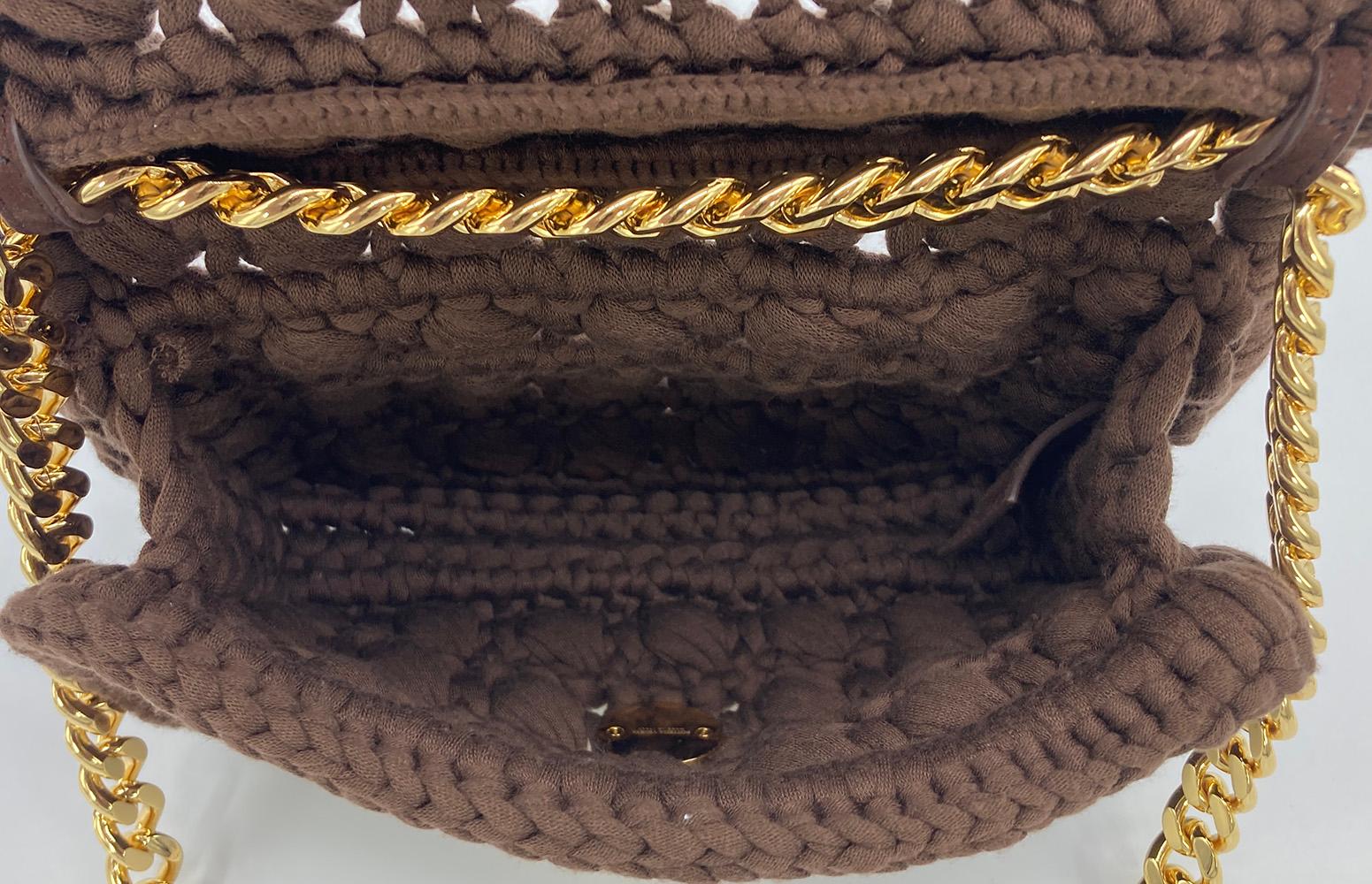 Women's Bottega Veneta Brownie Classic Brown Crochet Flap Bag For Sale