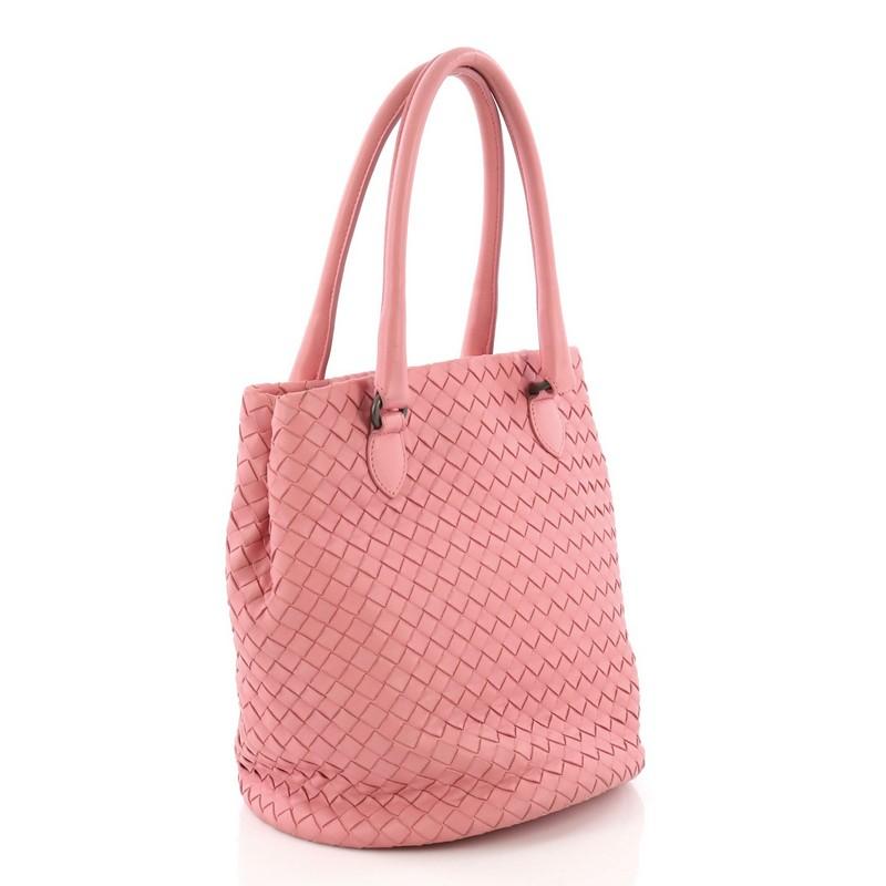 Pink Bottega Veneta Bucket Bag Intrecciato Nappa Small