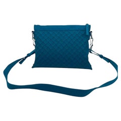 Bottega Veneta Buffer Shoulder Bag Blue Rubber ZIP