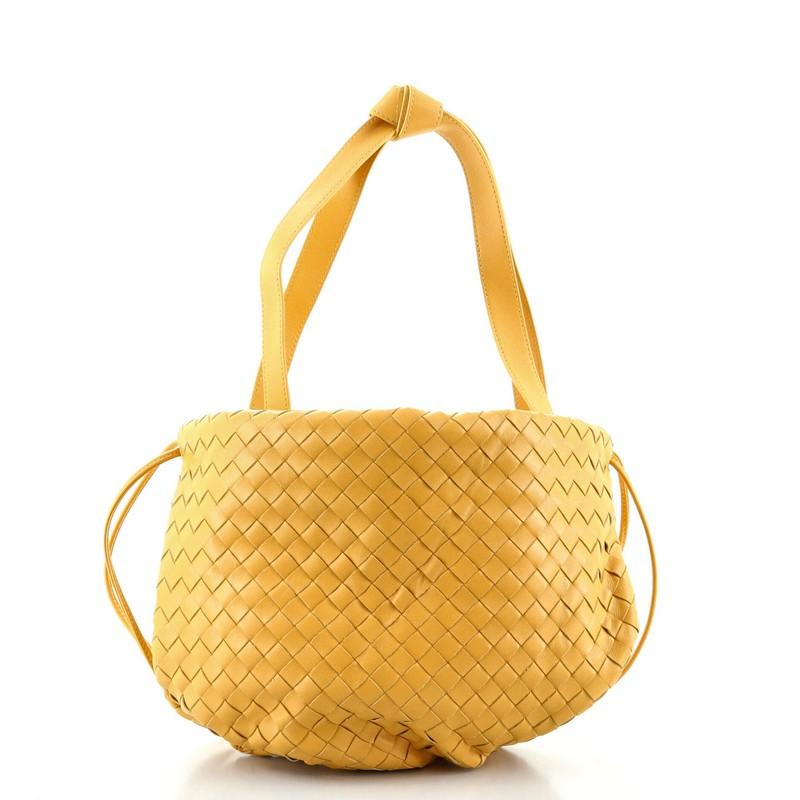 Orange Bottega Veneta Bulb Shoulder Bag Intrecciato Nappa Small