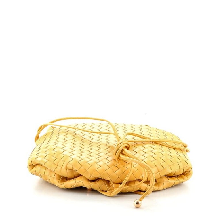 Bottega Veneta Yellow Intrecciato Woven Nappa Leather Bulb Small Shoulder Bag