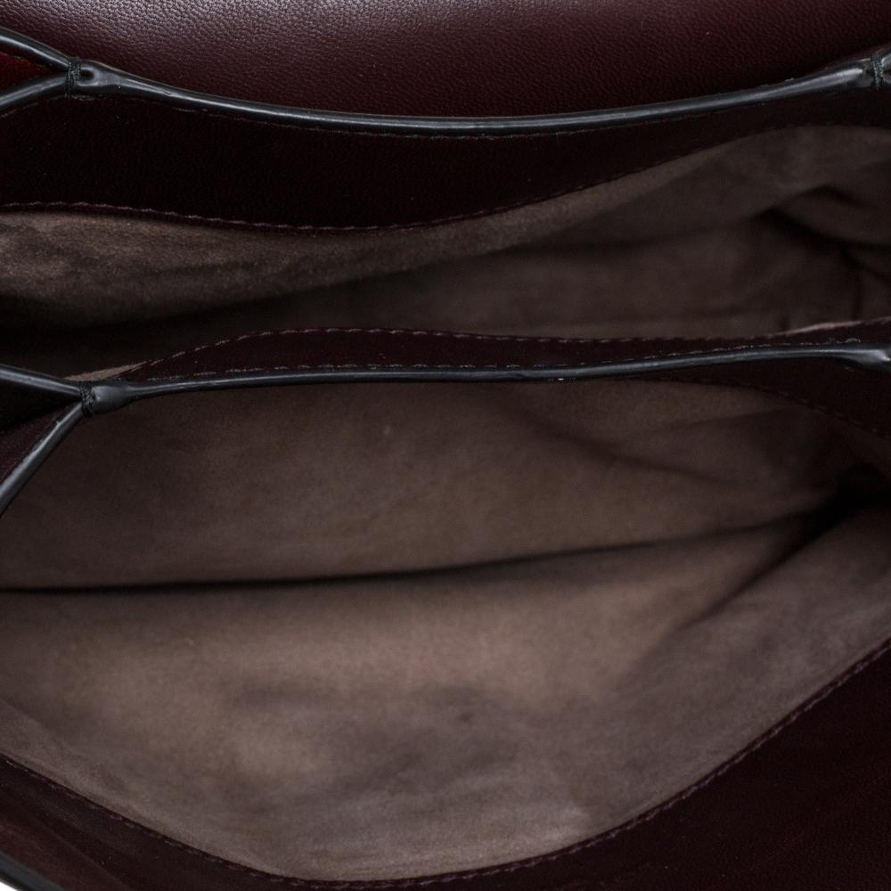 Bottega Veneta Burgundy/Black Leather Piazza Top Handle Bag 3