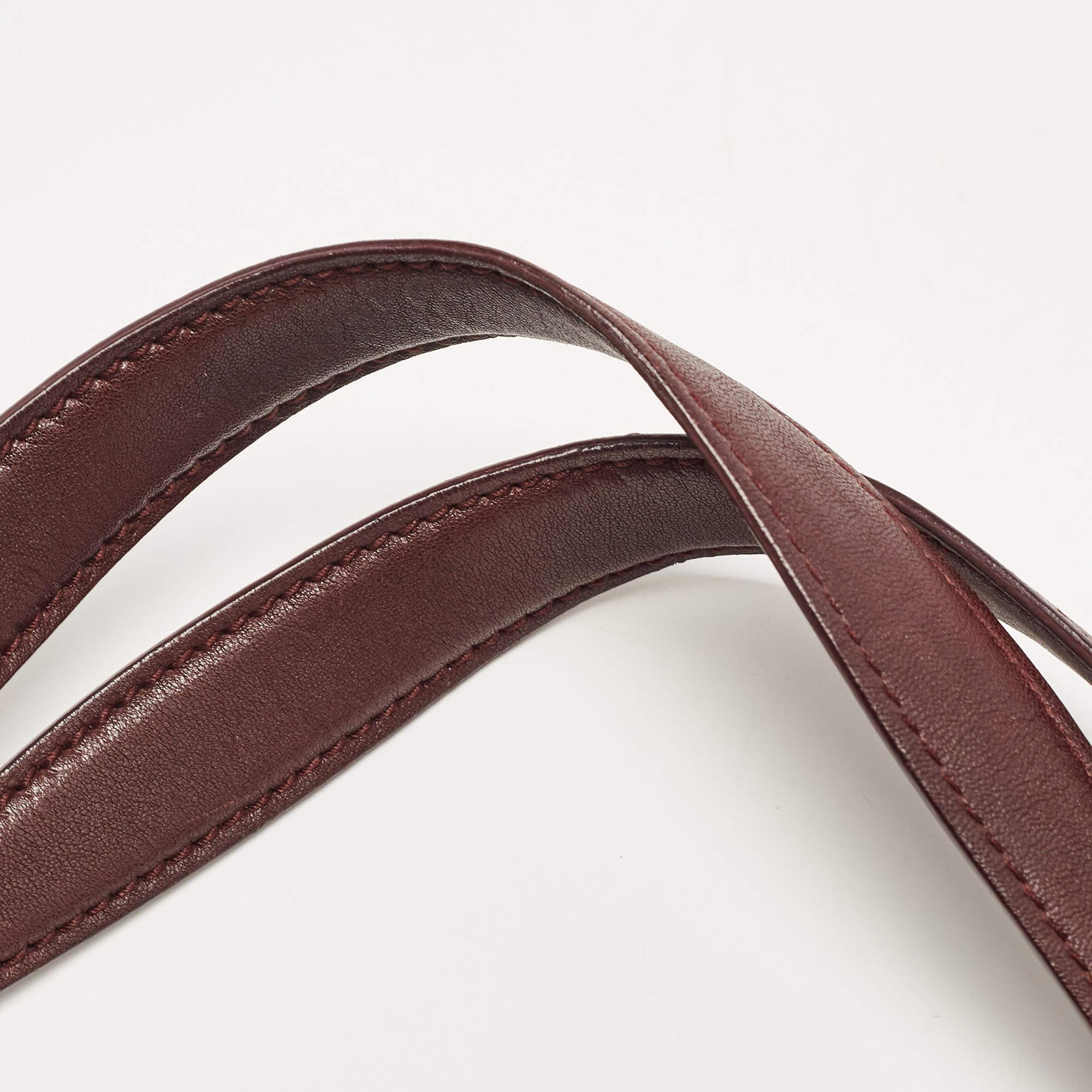 Bottega Veneta Burgundy Fringe Intrecciato Leather Medium Accordion Chain Tote For Sale 10