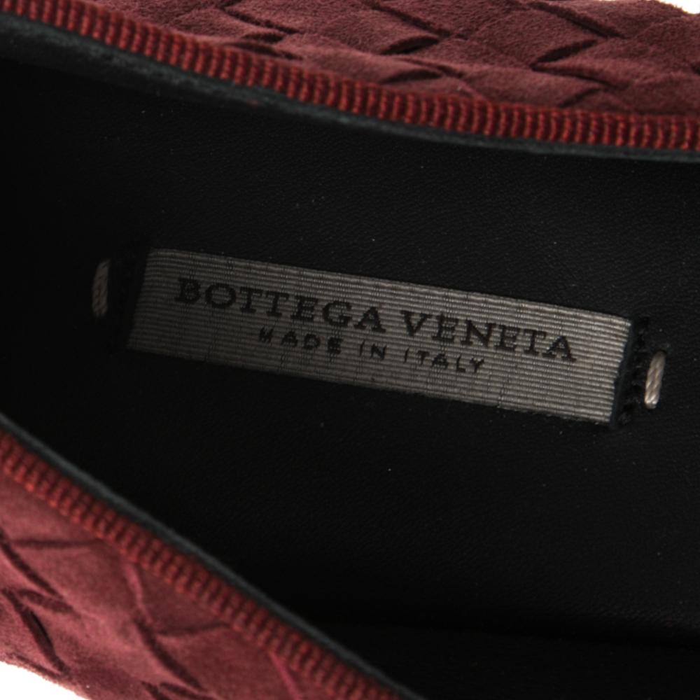 Black Bottega Veneta Burgundy Intrecciato Leather Ballet Flats Size 36.5