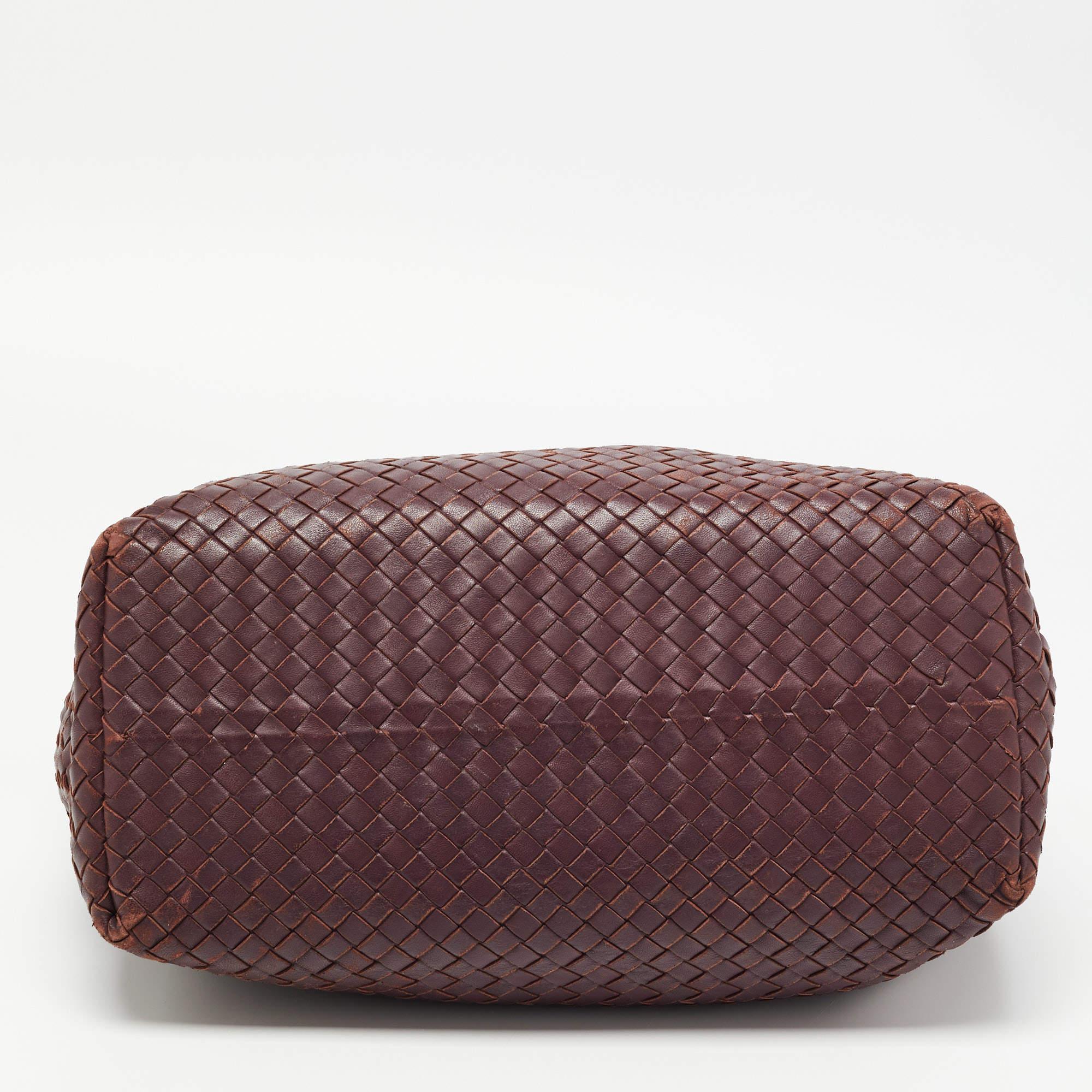Bottega Veneta Burgundy Intrecciato Leather Bella Tote 1