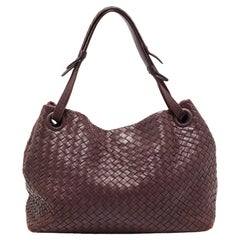 Bottega Veneta Burgundy Intrecciato Leather Bella Tote