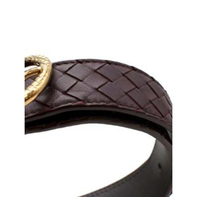 Bottega Veneta Burgundy Intrecciato Leather Belt - Size 80 1