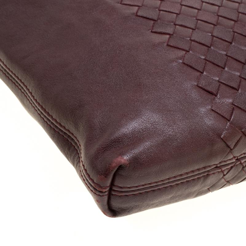 Bottega Veneta Burgundy Intrecciato Leather Crossbody Bag 5