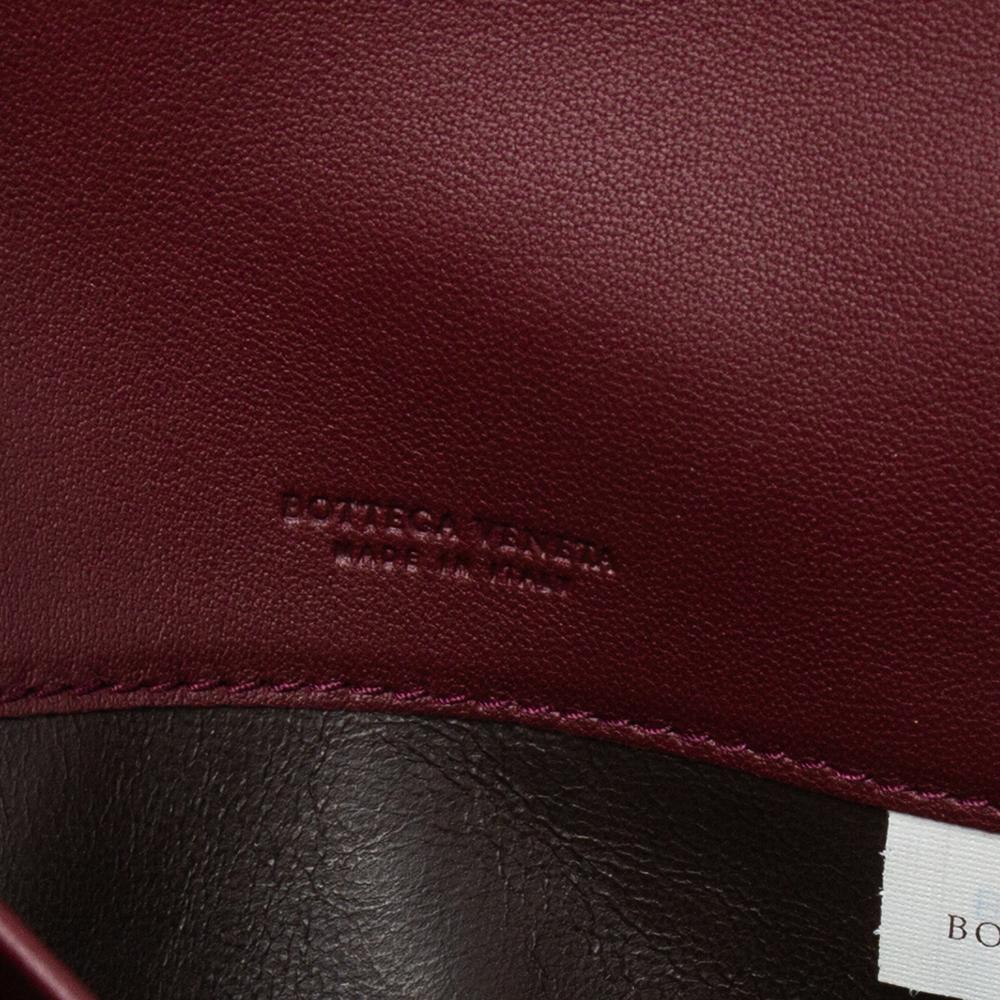 Bottega Veneta Burgundy Intrecciato Leather Flap Continental Wallet 3