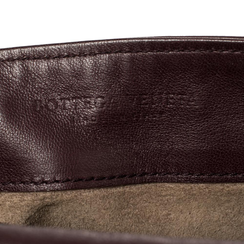 Bottega Veneta Burgundy Intrecciato Leather Flap Crossbody Bag 1