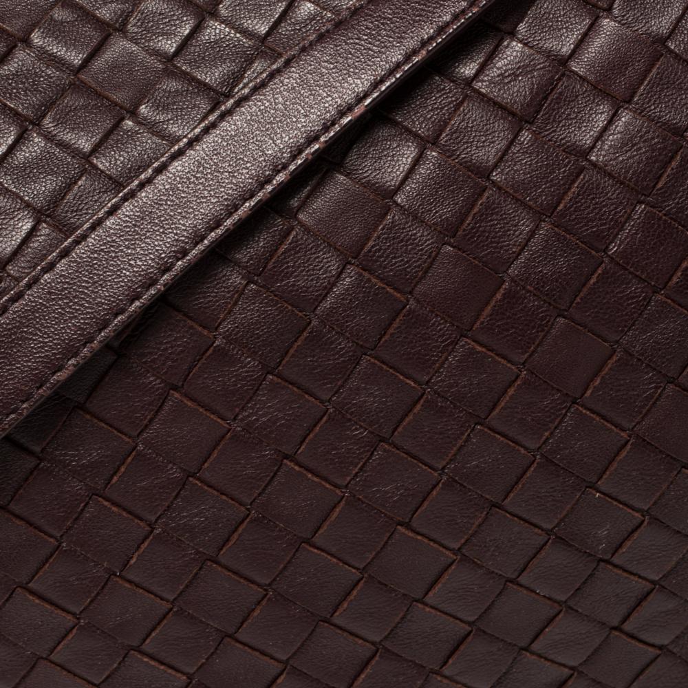 Bottega Veneta Burgundy Intrecciato Leather Flap Crossbody Bag 3
