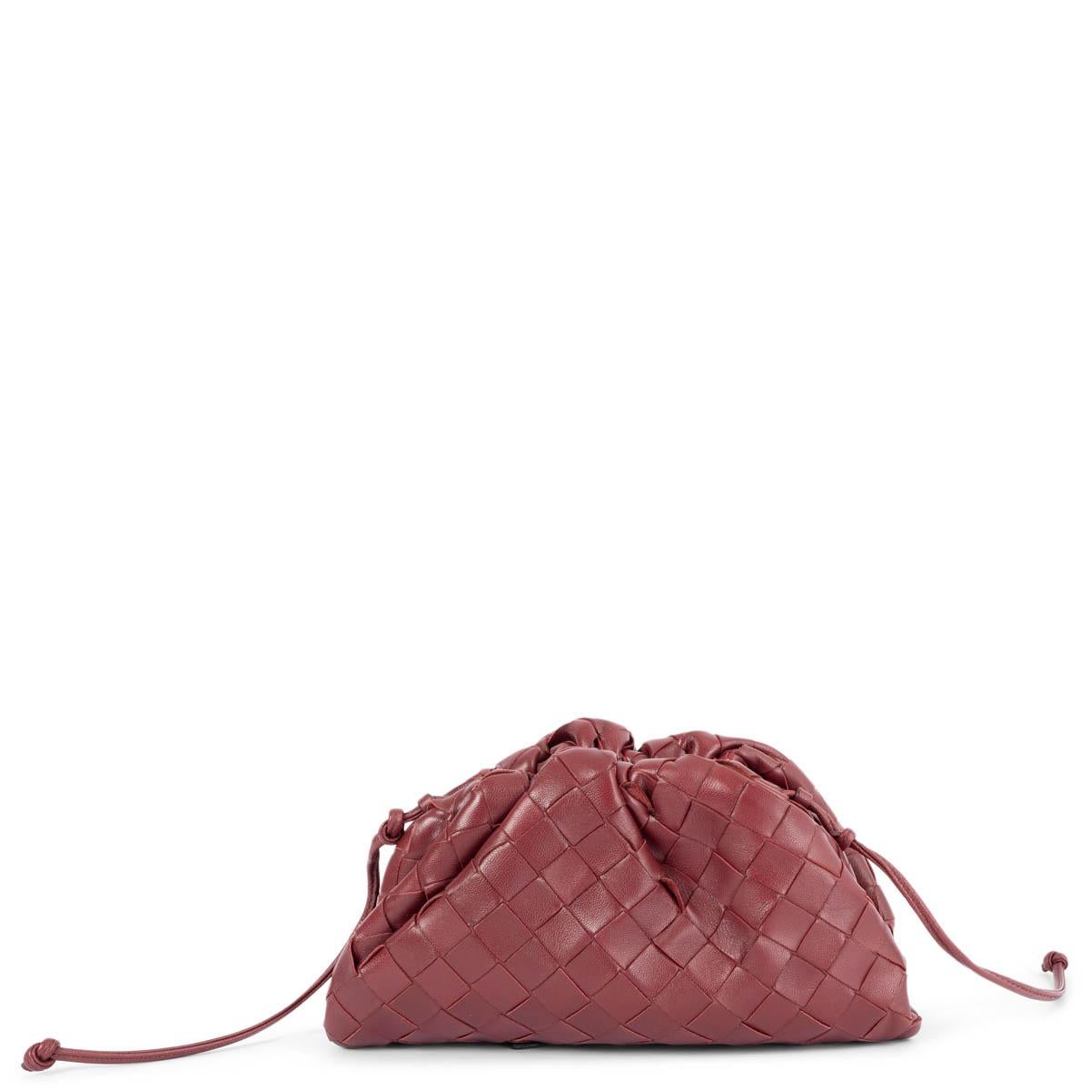 Brown BOTTEGA VENETA burgundy Intrecciato leather MINI POUCH Crossbody Bag