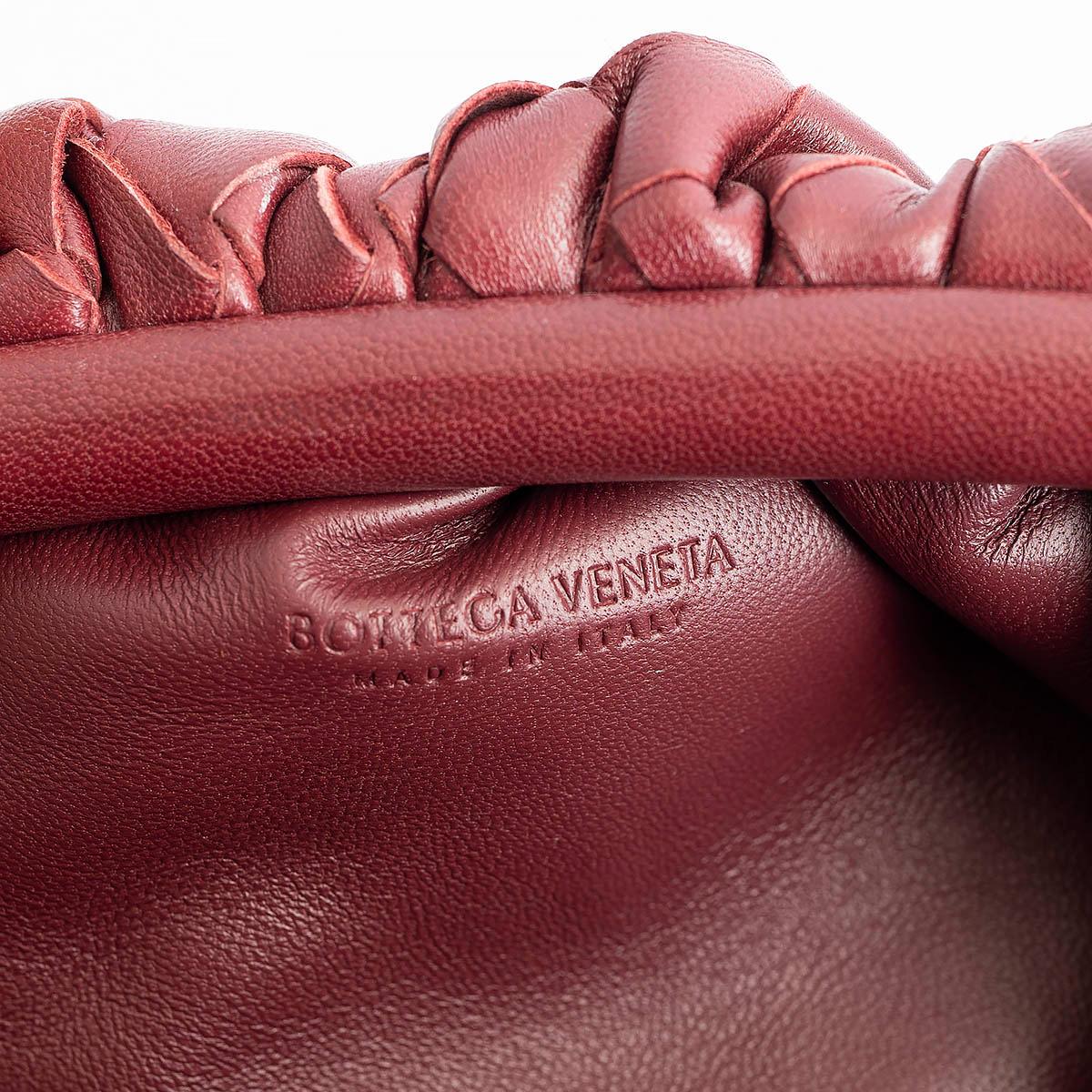 BOTTEGA VENETA burgundy Intrecciato leather MINI POUCH Crossbody Bag 3