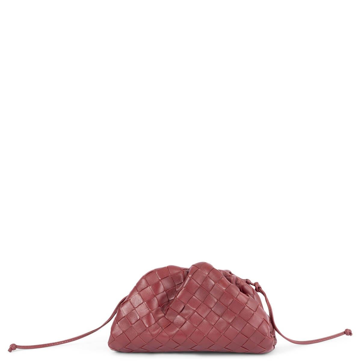 BOTTEGA VENETA burgundy Intrecciato leather MINI POUCH Crossbody Bag