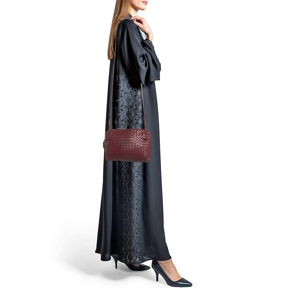 Bottega Veneta Burgundy Intrecciato Leather Nodini Crossbody Bag For Sale 7