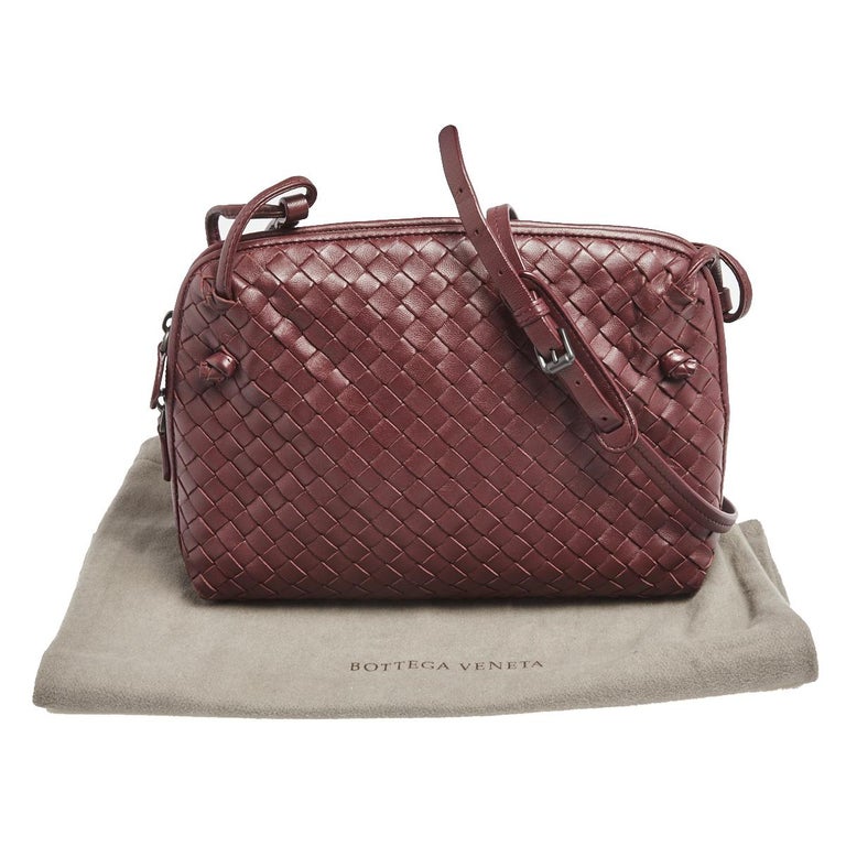 Bottega Veneta Burgundy Intrecciato Leather Nodini Crossbody Bag at 1stDibs