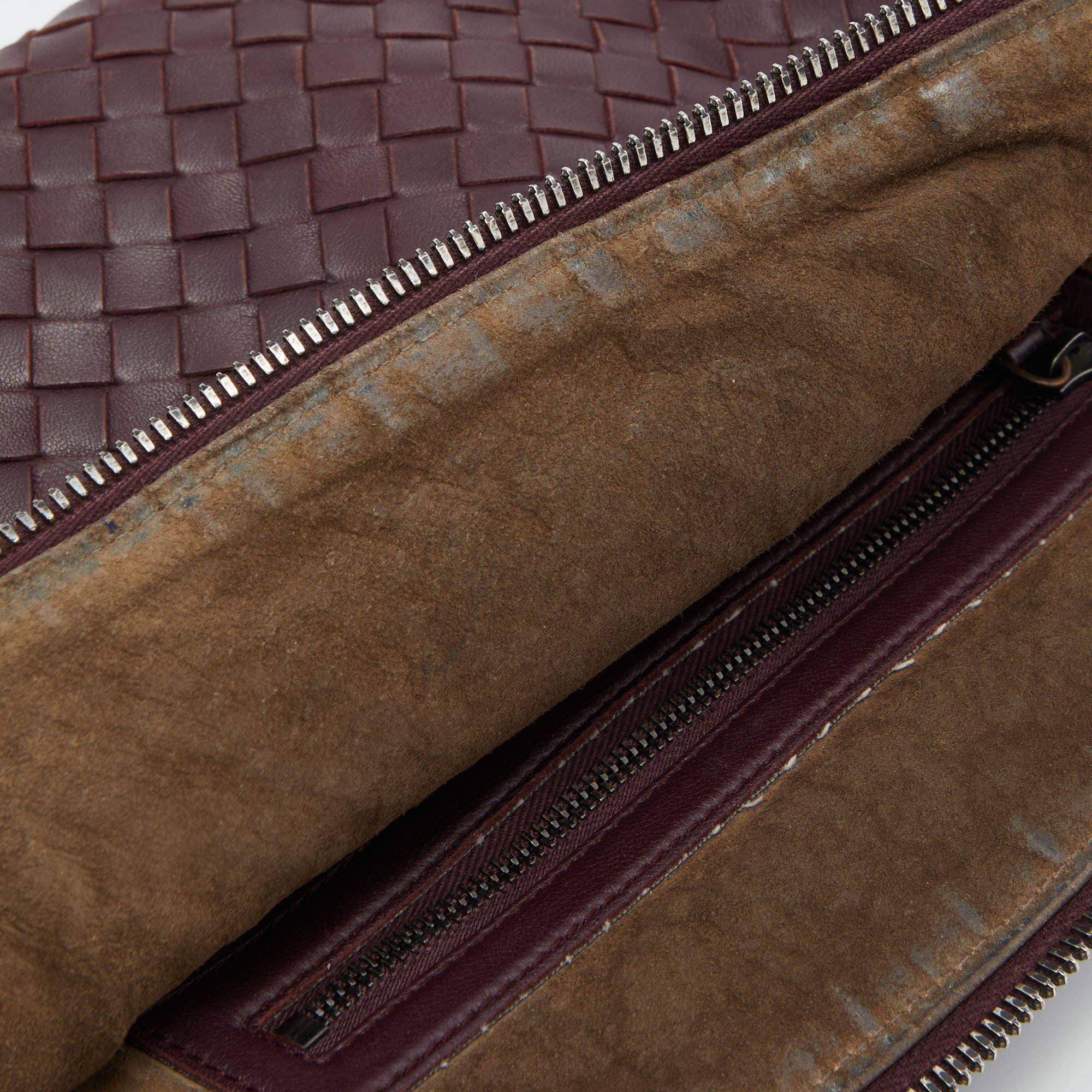 Bottega Veneta Burgundy Intrecciato Leather Nodini Shoulder Bag 8