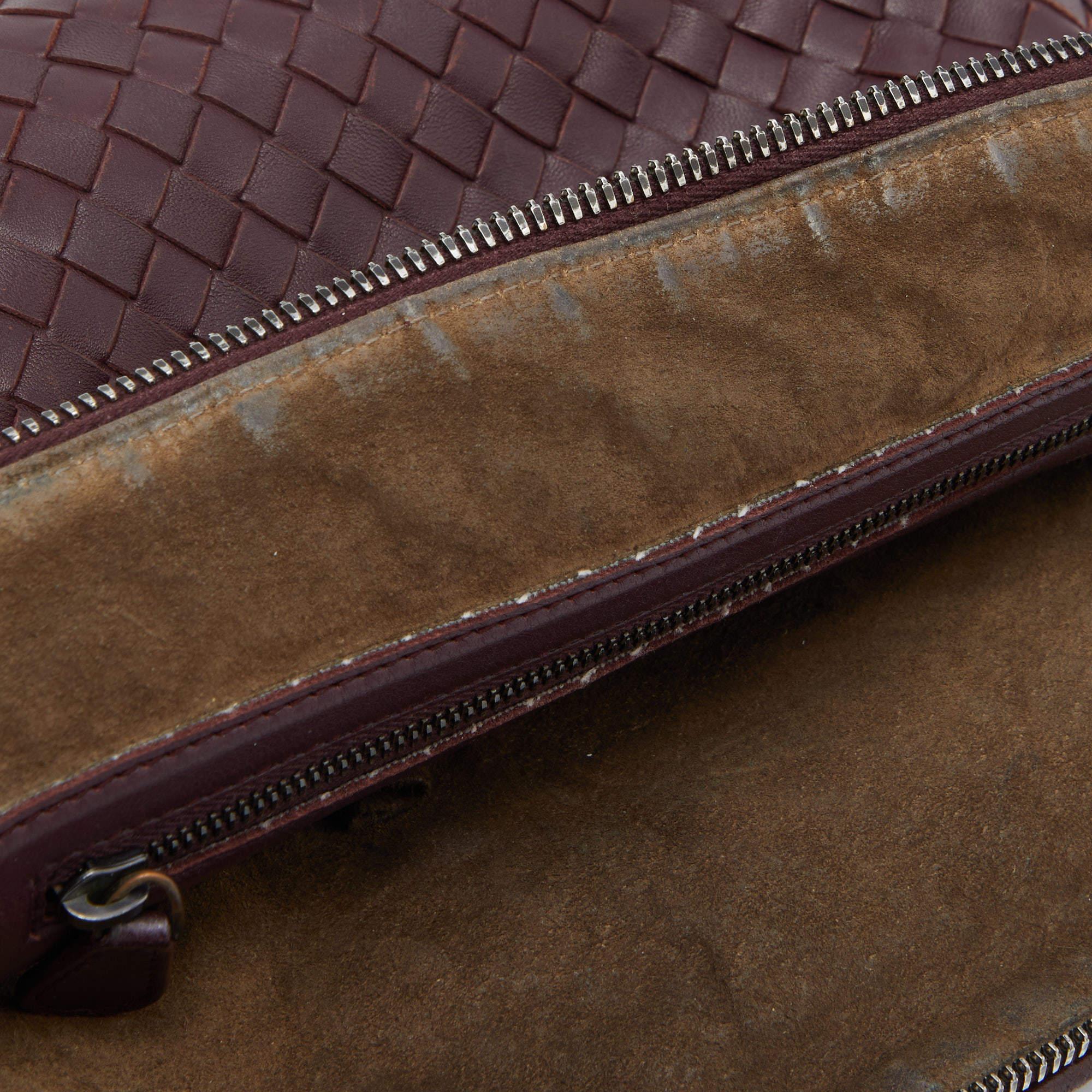 Bottega Veneta Burgundy Intrecciato Leather Nodini Shoulder Bag 9
