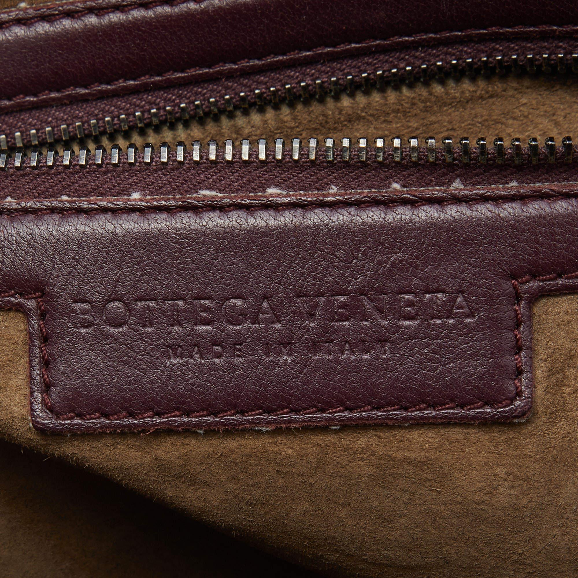 Bottega Veneta Burgundy Intrecciato Leather Nodini Shoulder Bag 12