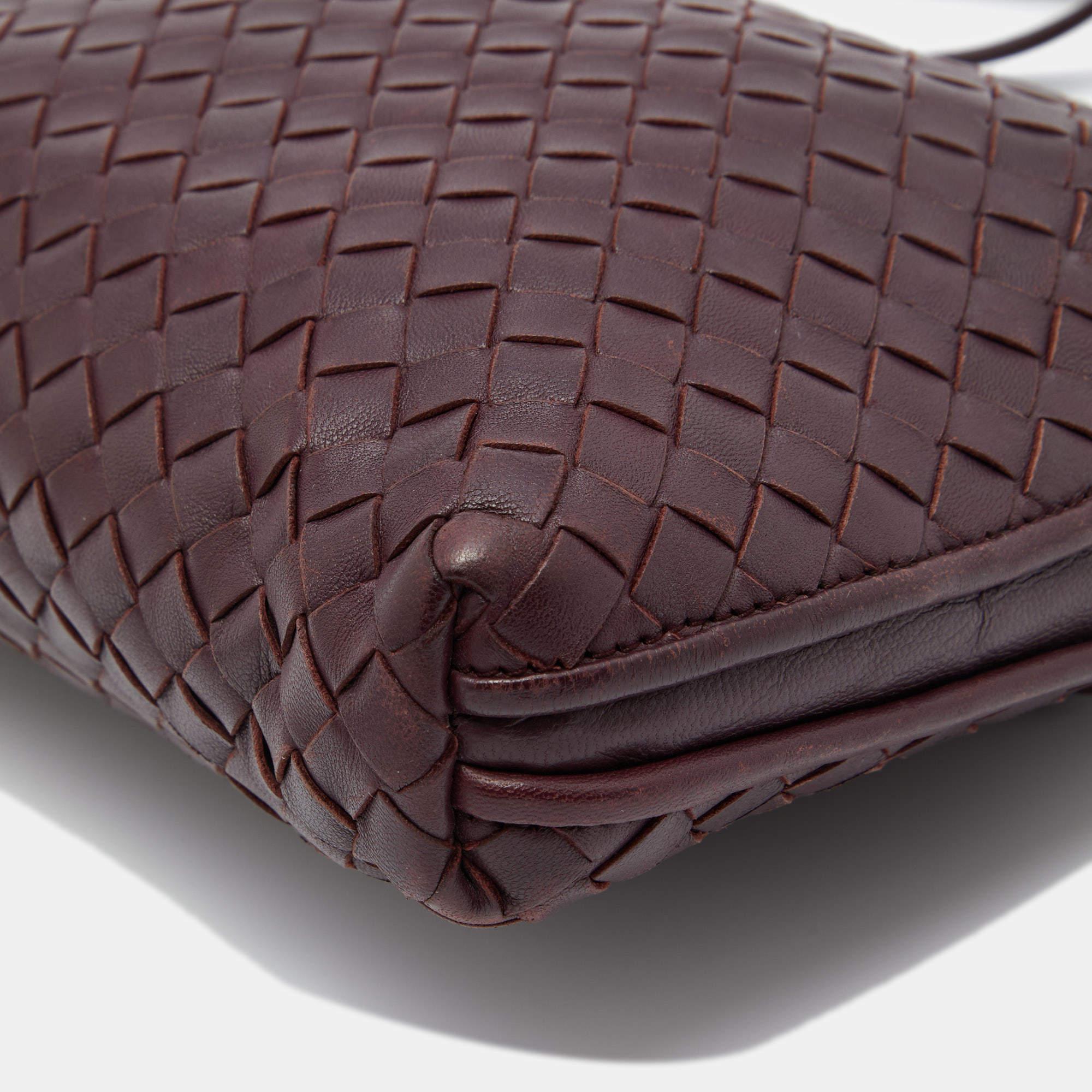 Bottega Veneta Burgundy Intrecciato Leather Nodini Shoulder Bag 1