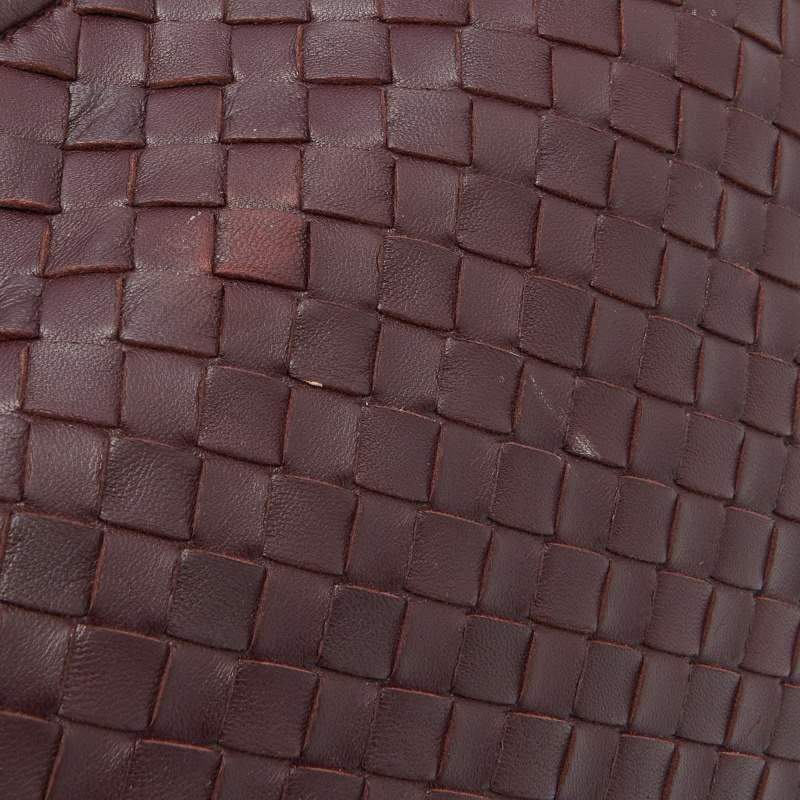 Bottega Veneta Burgundy Intrecciato Leather Nodini Shoulder Bag 2