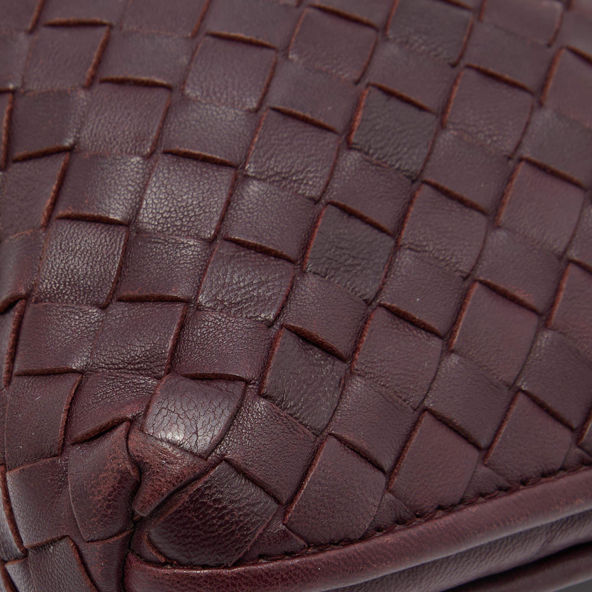 Bottega Veneta Burgundy Intrecciato Leather Nodini Shoulder Bag 3