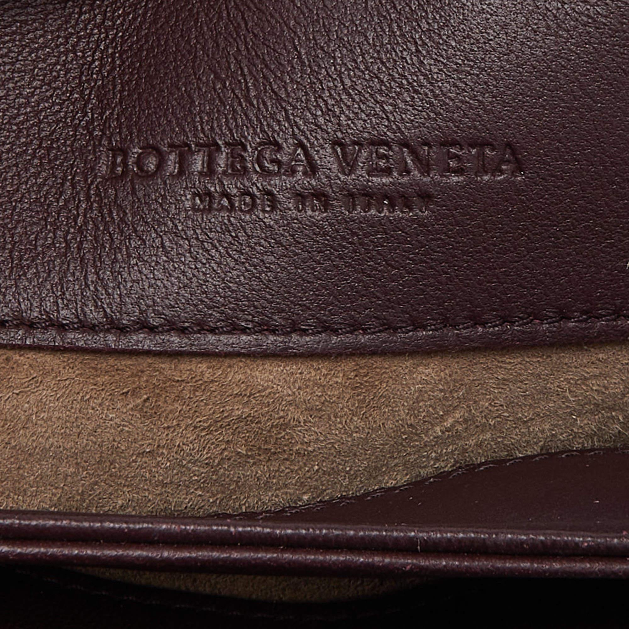 Bottega Veneta Burgundy Intrecciato Leather Olimpia Flap Shoulder Bag 3