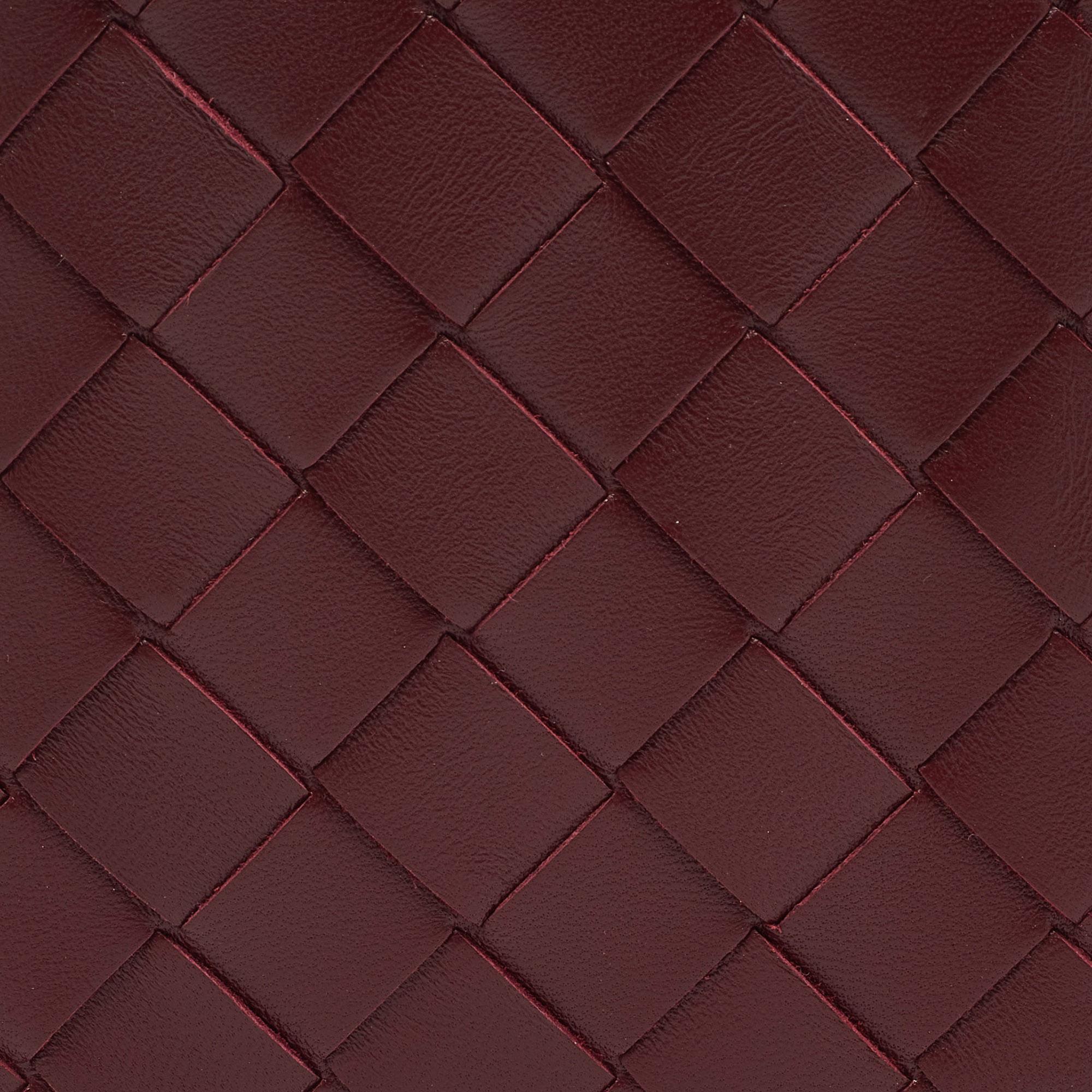 Bottega Veneta Burgundy Intrecciato Leather Passport Holder 1