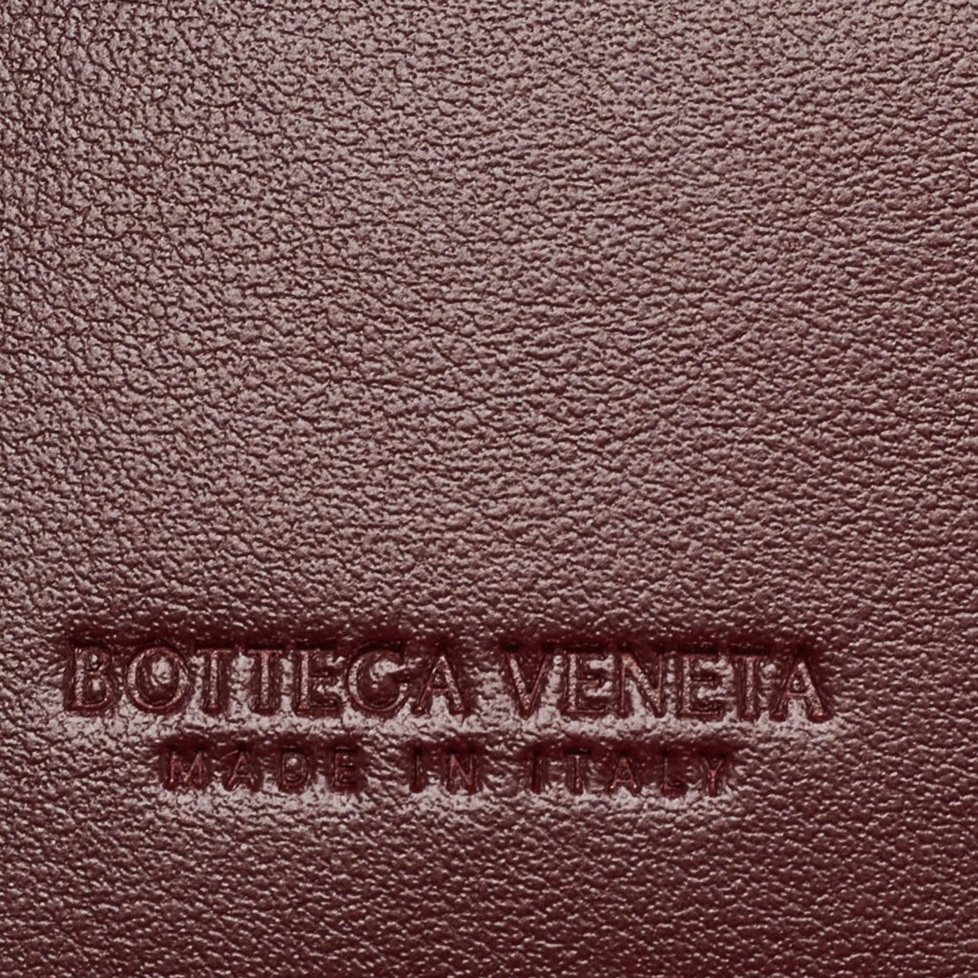Bottega Veneta Burgundy Intrecciato Leather Passport Holder 5