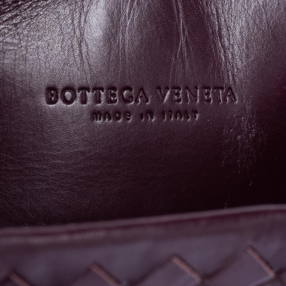 Women's Bottega Veneta Burgundy Intrecciato Leather Small Roma Tote