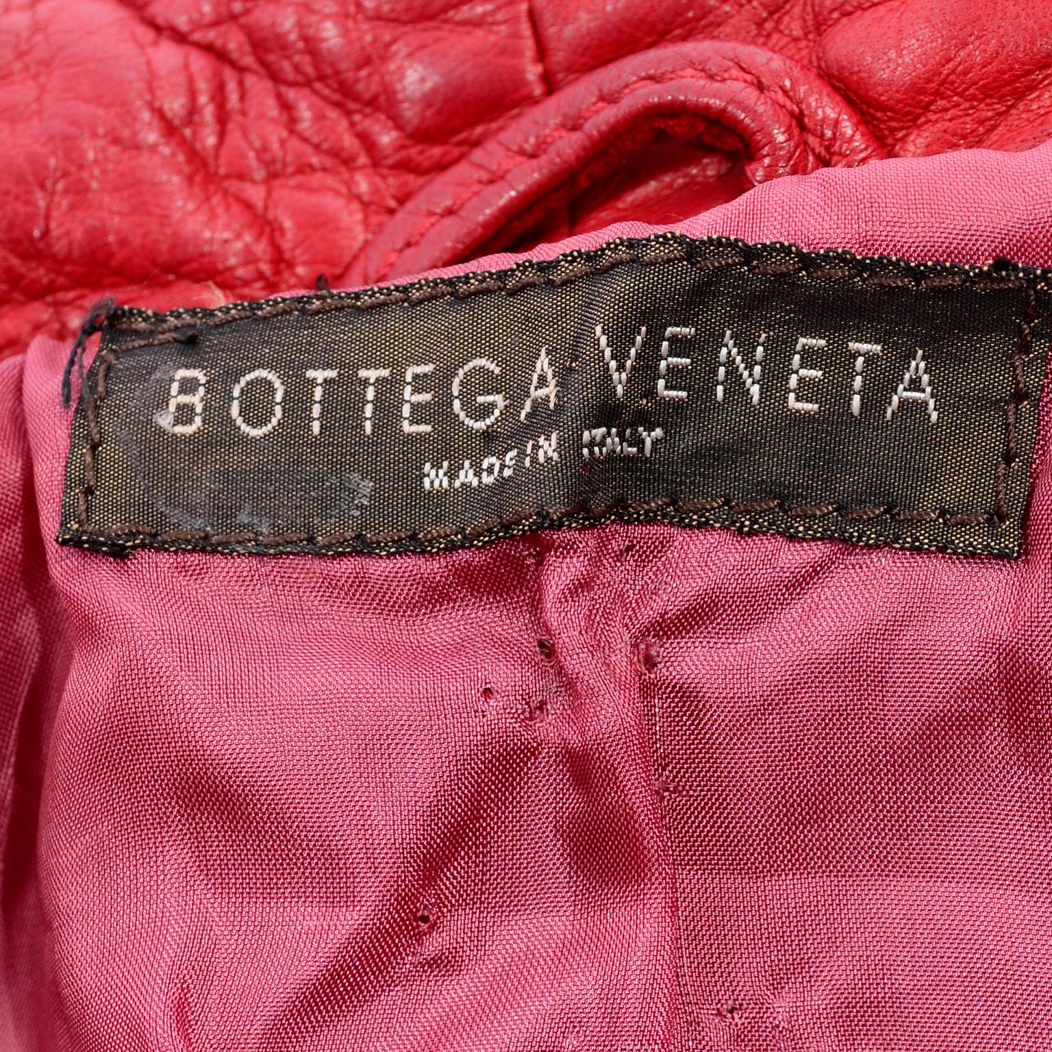 Bottega Veneta Burgundy Leather Jacket With Fringe Panels 5
