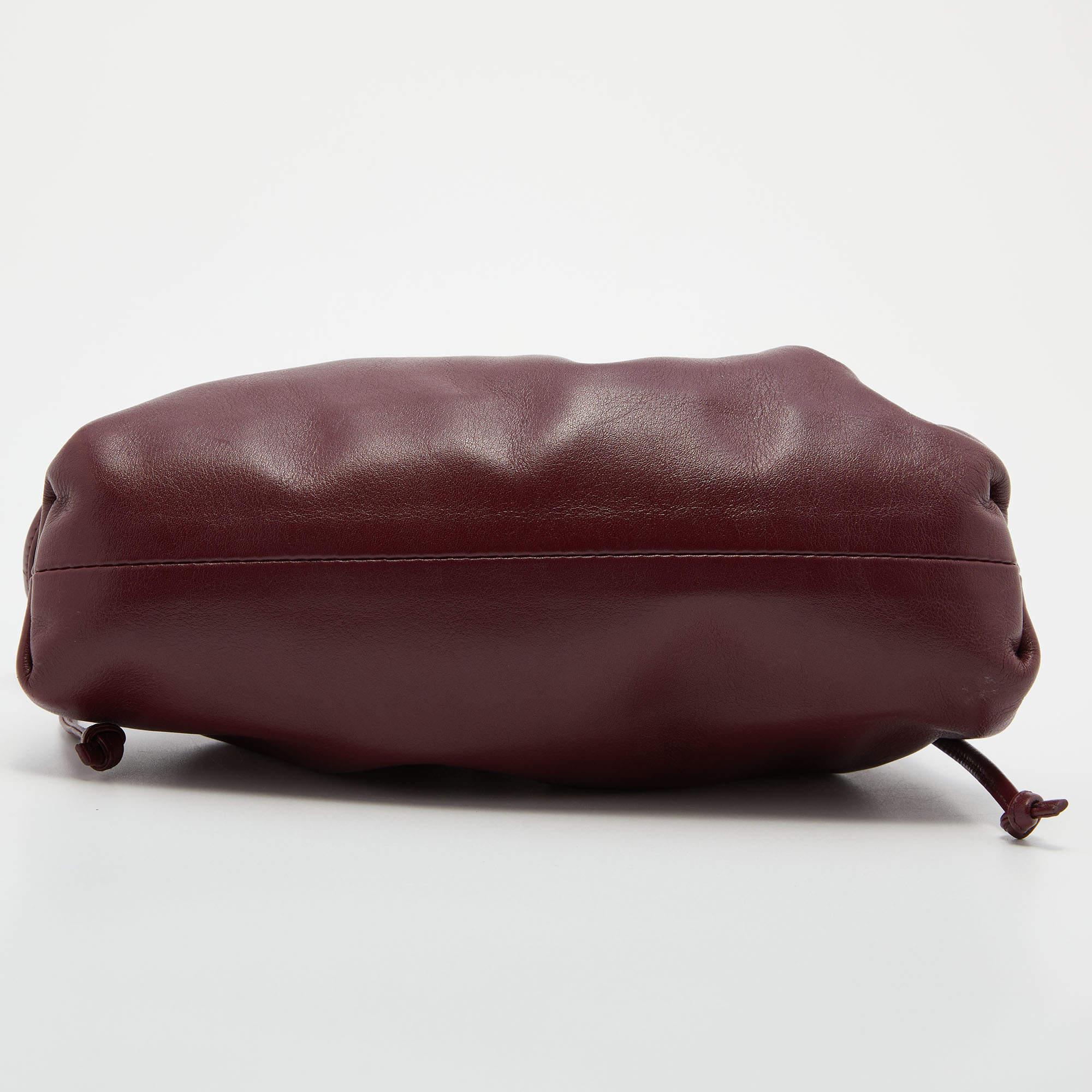 Bottega Veneta Burgundy Leather Mini The Pouch Bag For Sale 1