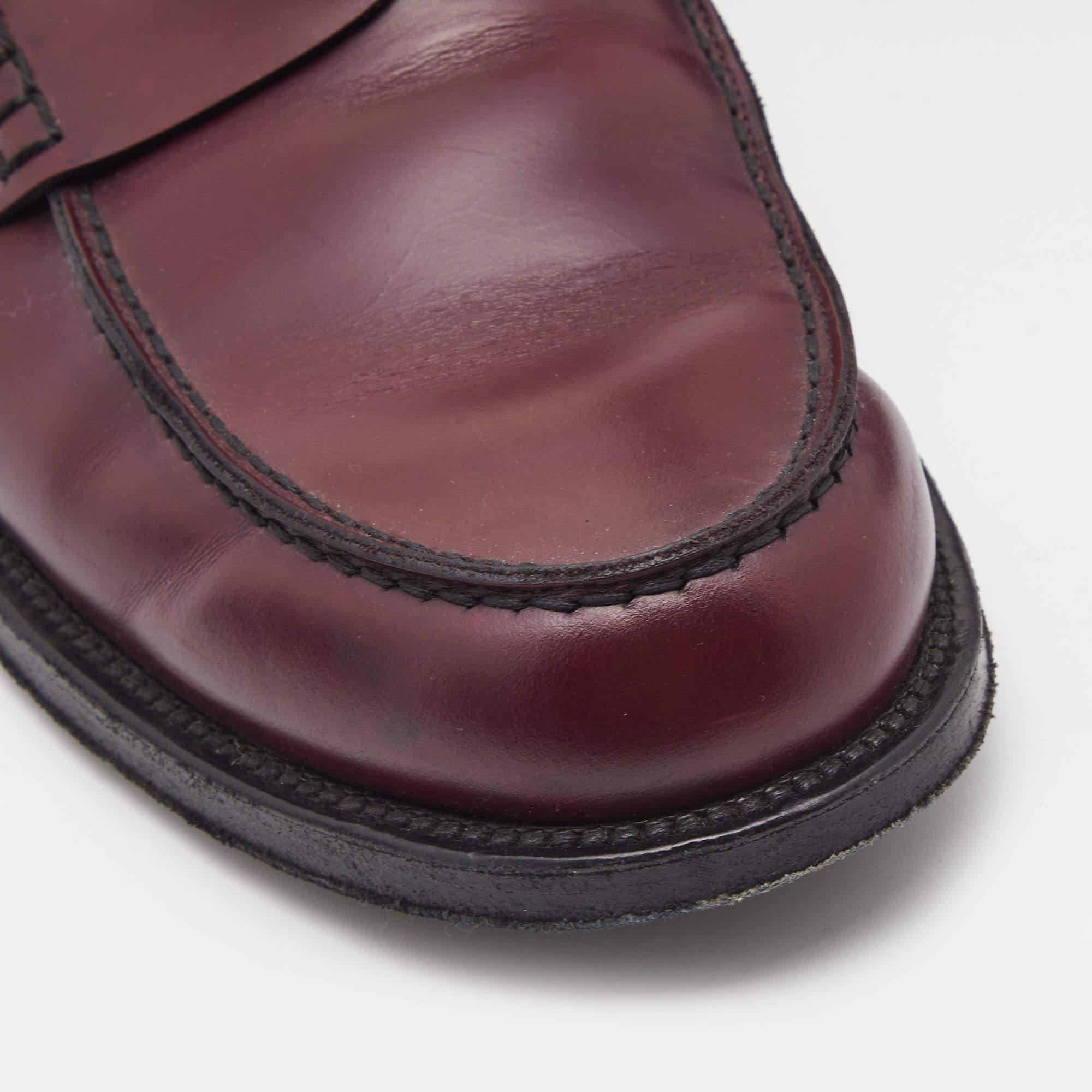 Bottega Veneta Burgundy Leather Slip On Loafers Size 41.5 2