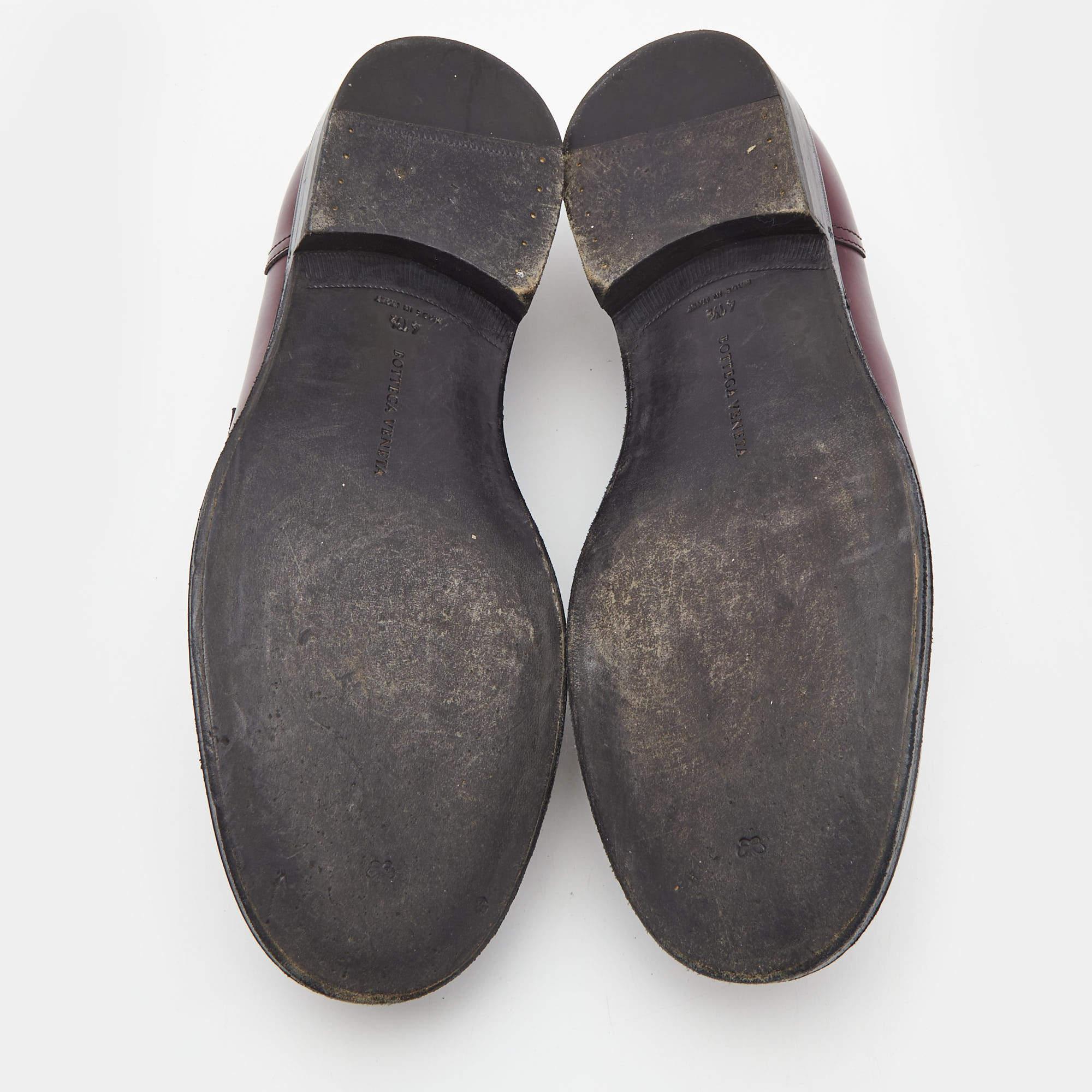 Bottega Veneta Burgundy Leather Slip On Loafers Size 41.5 3