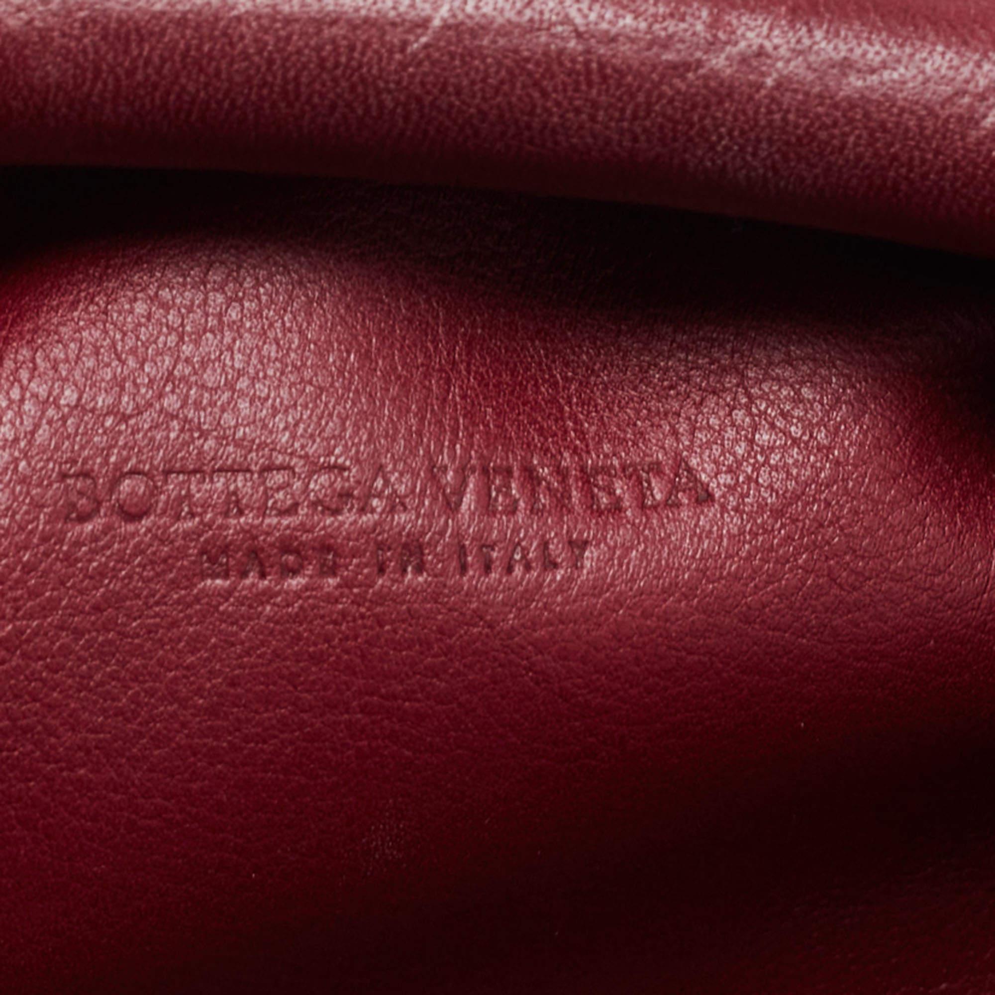 Bottega Veneta Burgundy Leather Small The Pouch Clutch 1