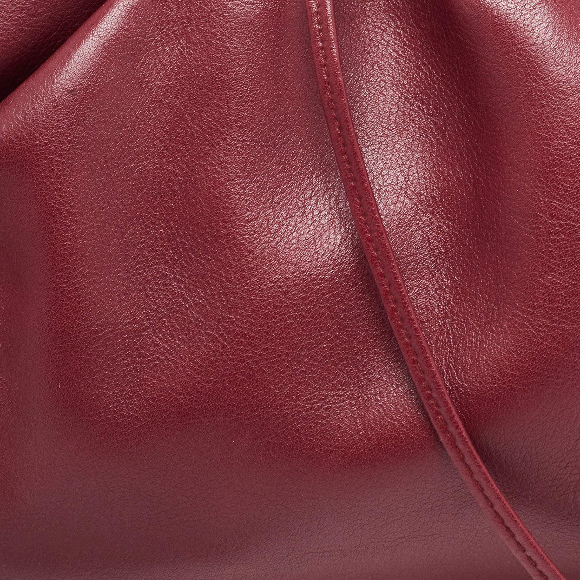 Bottega Veneta Burgundy Leather Small The Pouch Clutch 3