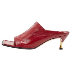 Bottega Veneta Burgundy Leather Stretch Mules Size 40