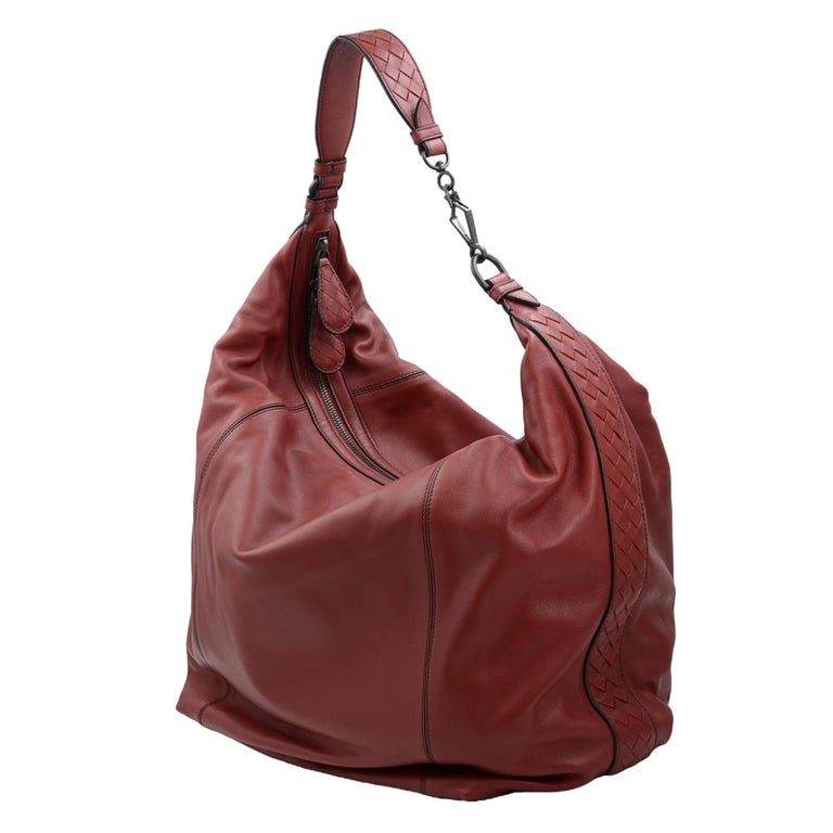 Bottega Veneta Burgundy Red Leather Ladies Hobo Shoulder Bag For Sale at  1stDibs | bottega veneta burgundy bag, marc jacobs felt flannel tote bag
