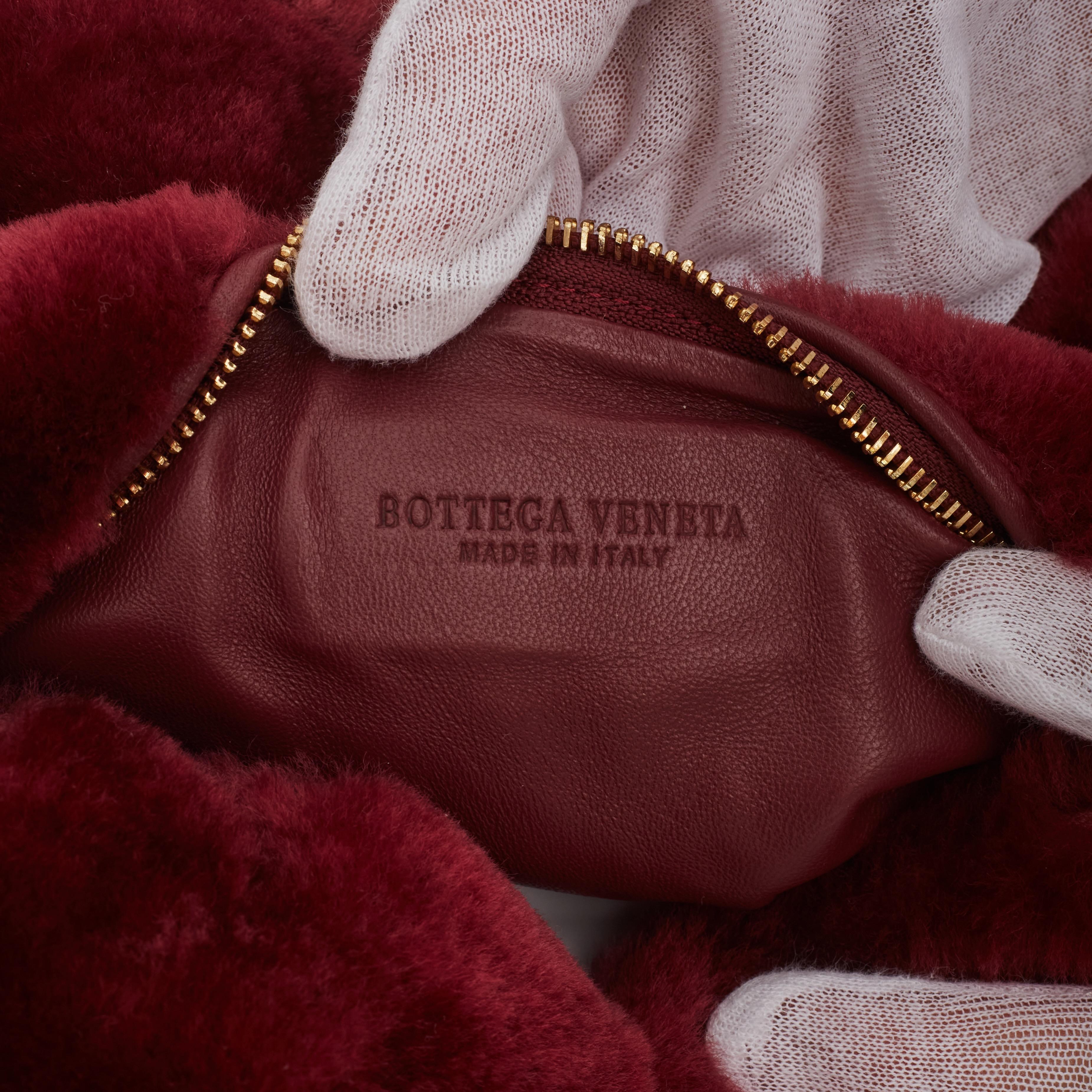 Bottega Veneta Burgundy Shearling The Jodi Mini Handbag For Sale 1