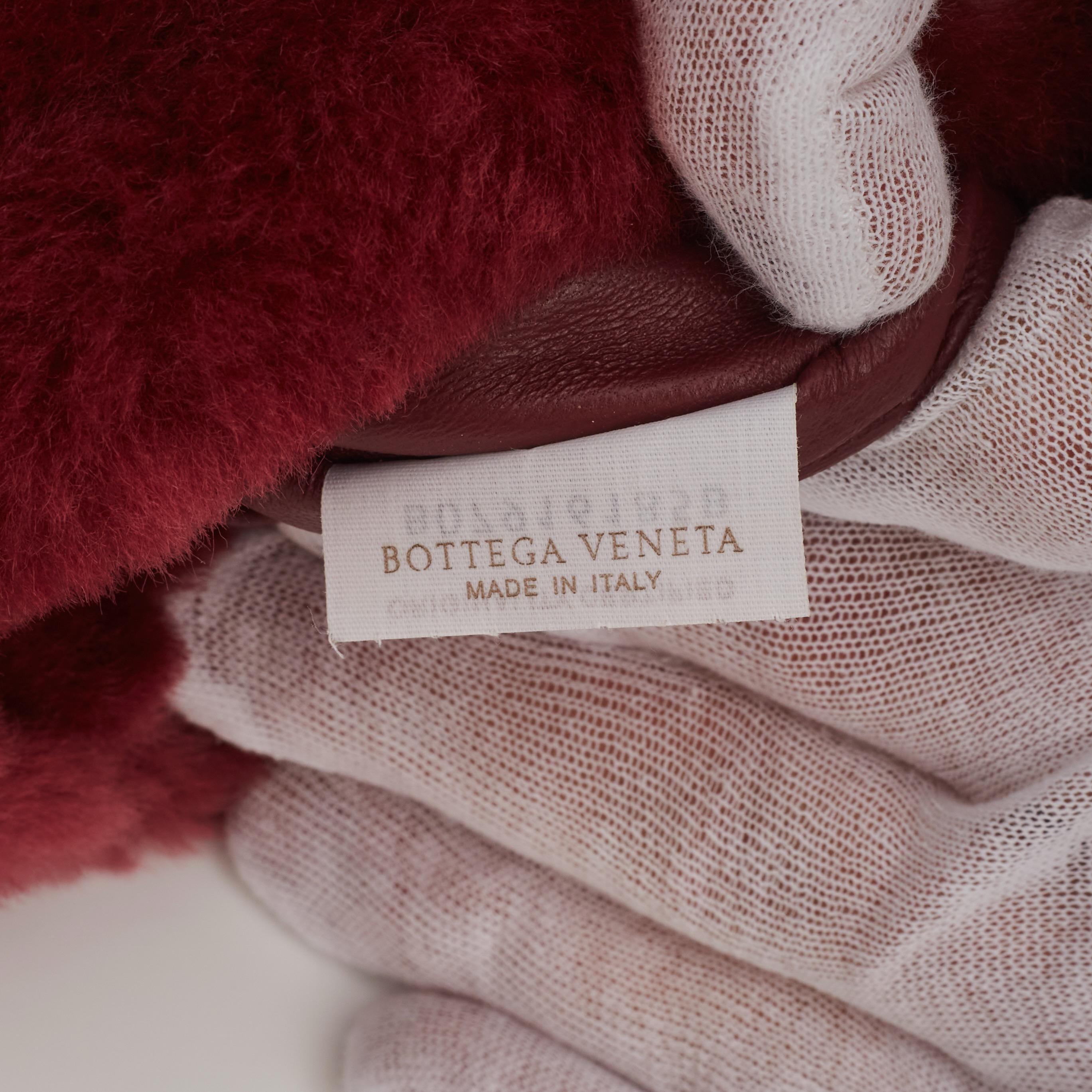 Bottega Veneta Burgundy Shearling The Jodi Mini Handbag For Sale 2