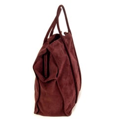 BOTTEGA VENETA burgundy suede Tote Bag