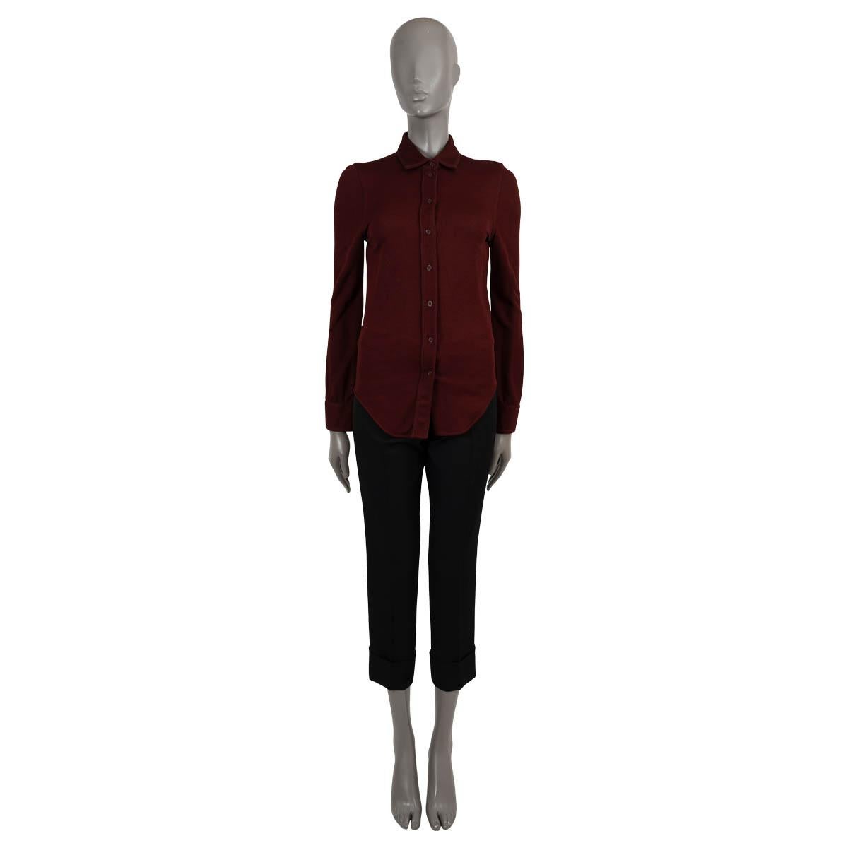 Women's BOTTEGA VENETA burgundy viscose 2019 JERSEY Button-Up Shirt 42 M For Sale