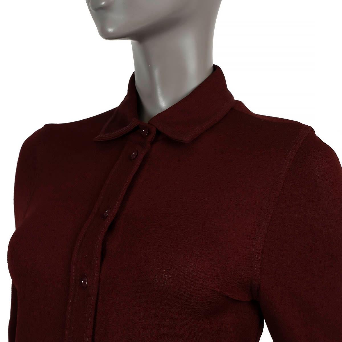 BOTTEGA VENETA burgundy viscose 2019 JERSEY Button-Up Shirt 42 M For Sale 1