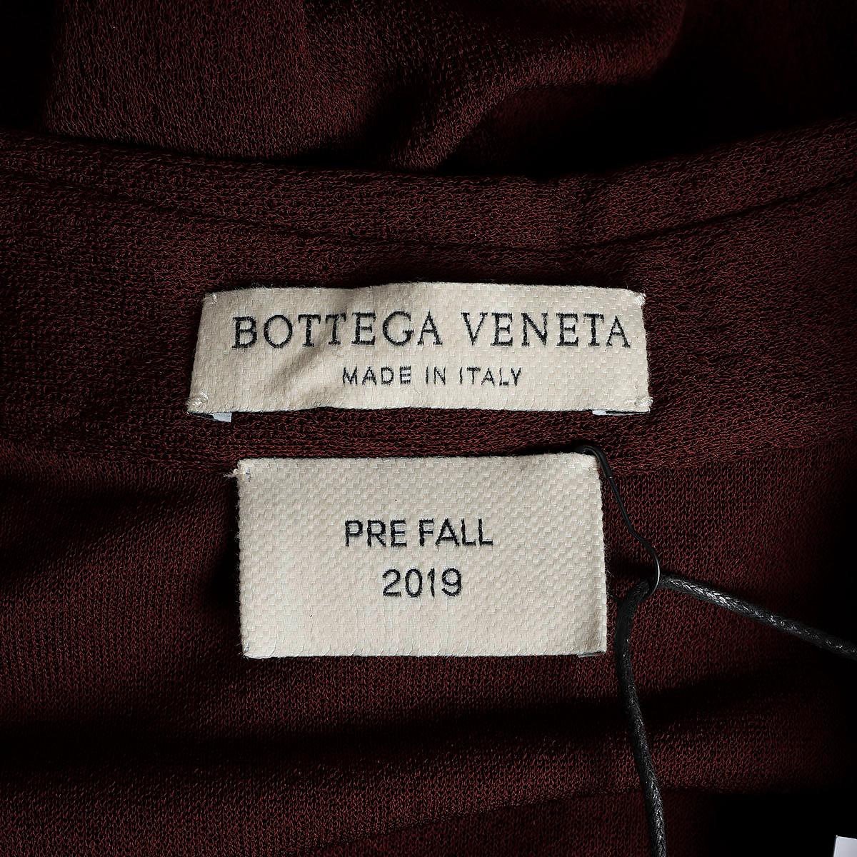 BOTTEGA VENETA burgundy viscose 2019 JERSEY Button-Up Shirt 42 M For Sale 2