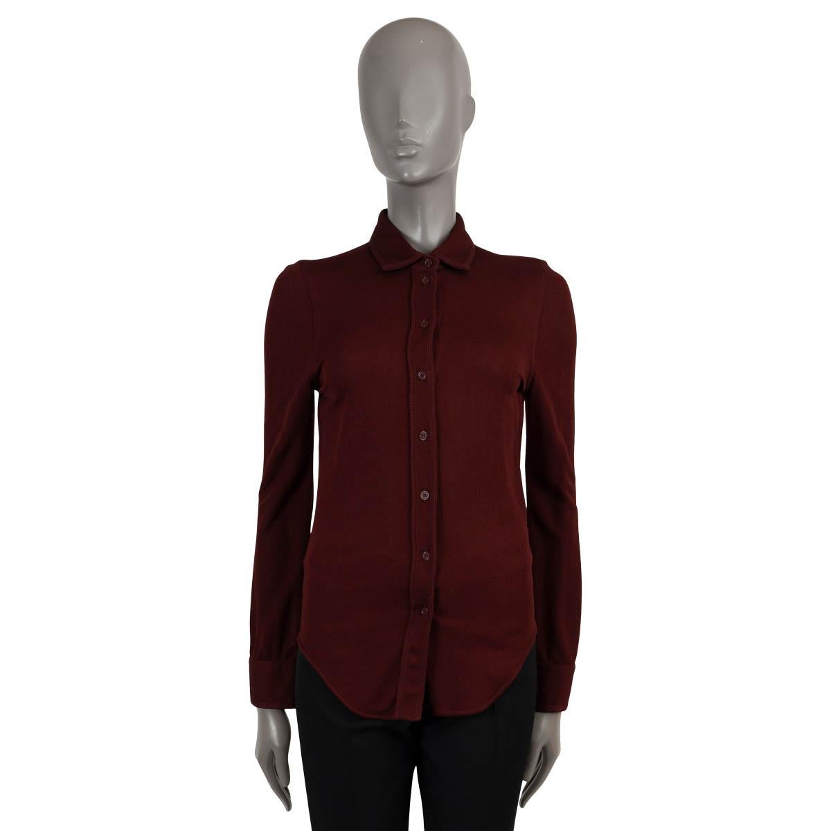 BOTTEGA VENETA burgundy viscose 2019 JERSEY Button-Up Shirt 42 M For Sale