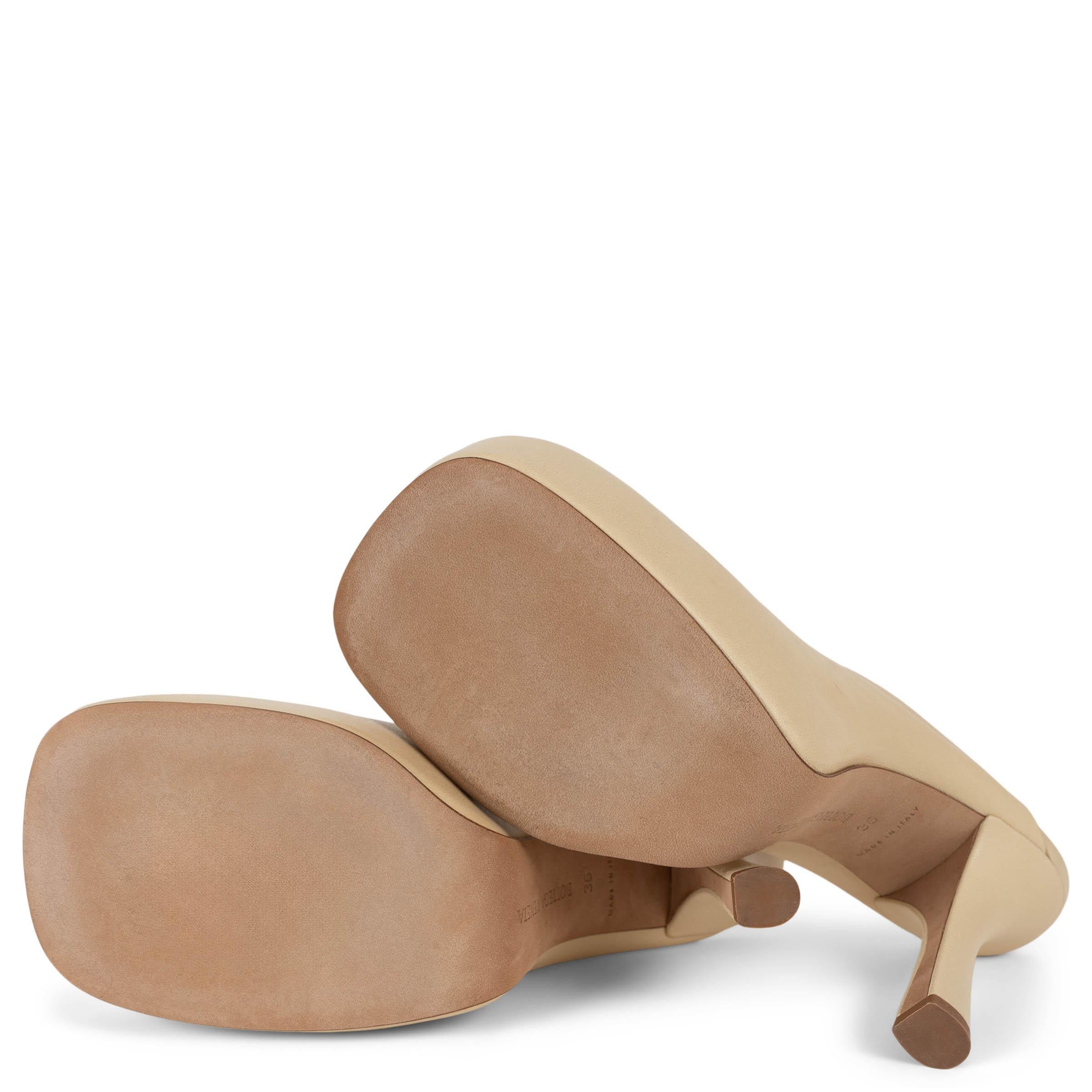 BOTTEGA VENETA Butter beige leather 2020 BOLD Platform Mules Shoes 36 im Angebot 3