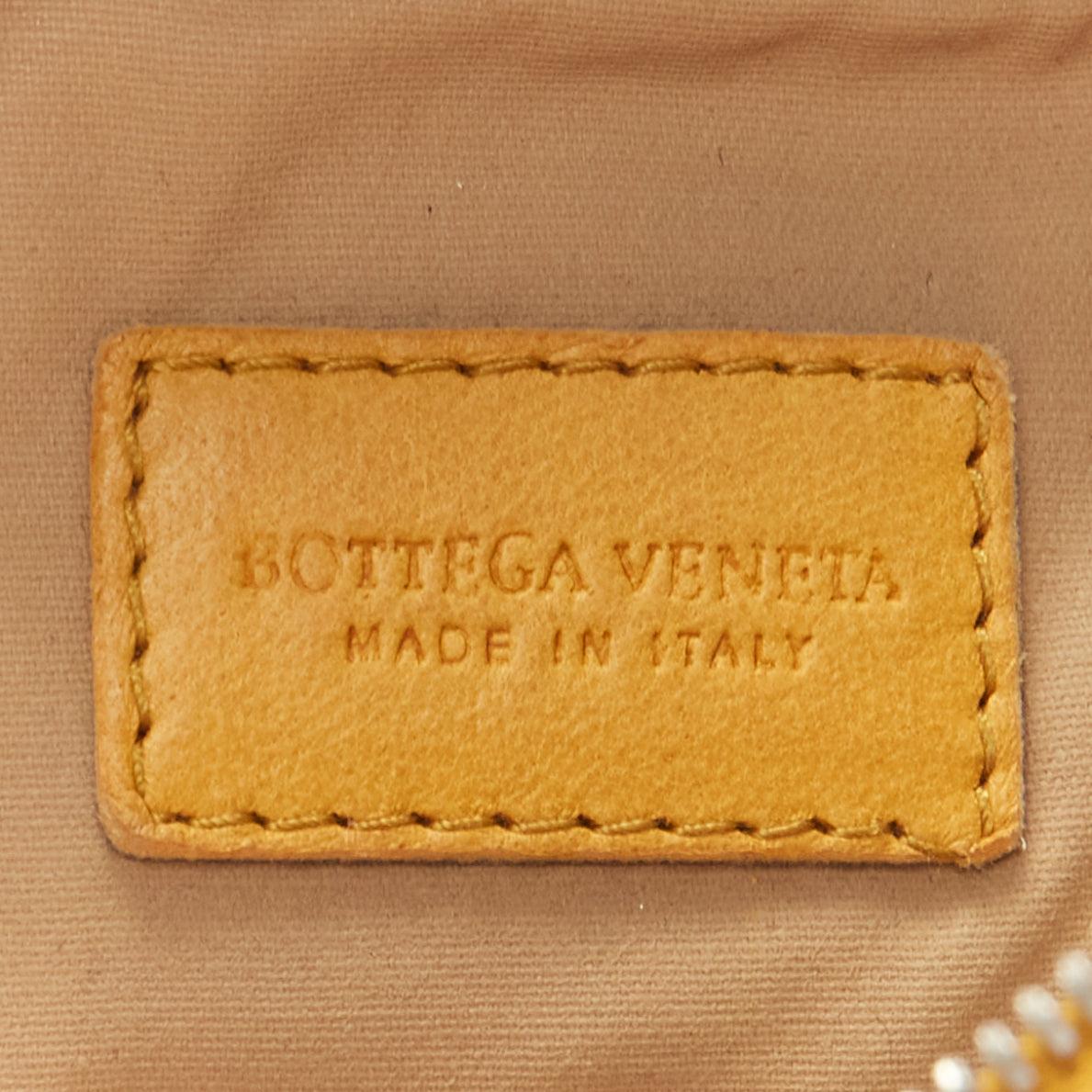 BOTTEGA VENETA butter yellow intrecciato woven silver chain wrist pouch bag 3