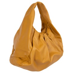 BOTTEGA VENETA Butterscotch brown leather MAXI POUCH Hobo Bag